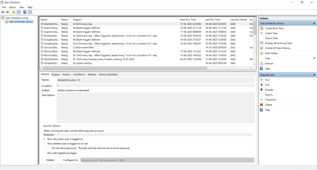 Open Task scheduler to Automate Tasks in Windows