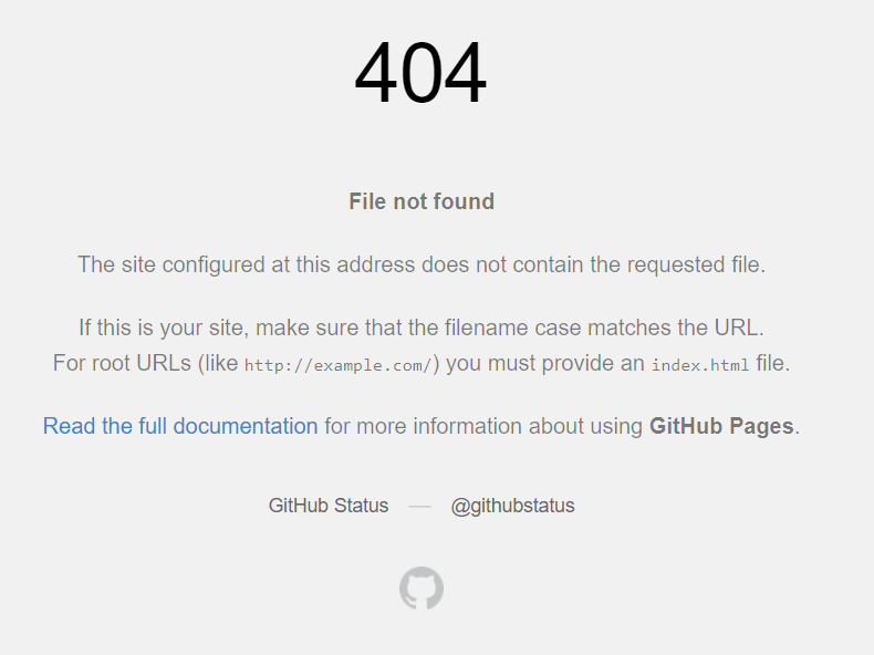 404 Not Found Error React Github Pages