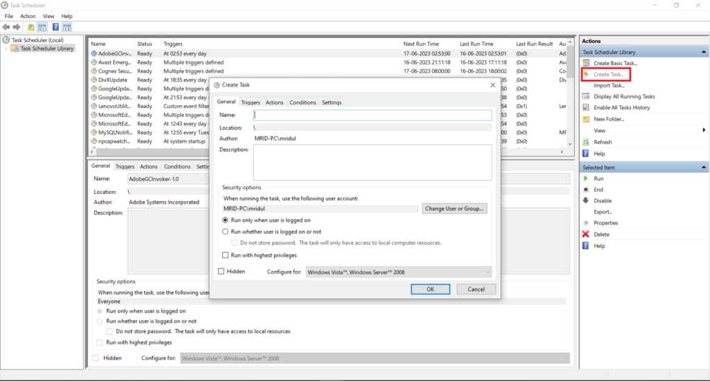 Create a new task in task scheduler to automate Tasks in Windows.